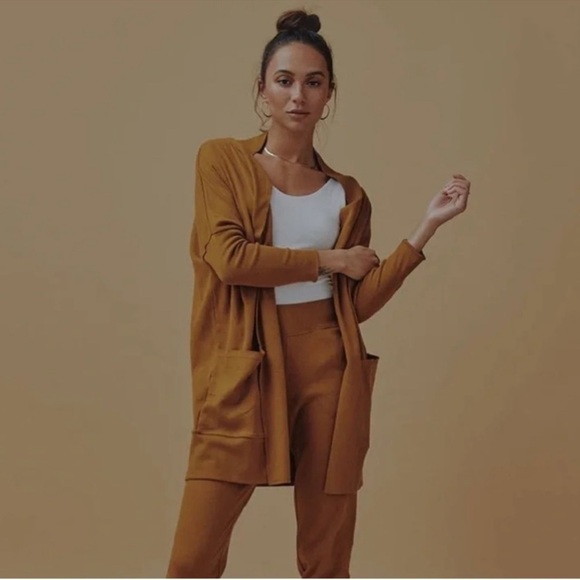 PACT Airplane Cardigan in Chai Heather Organic Cotton Size XS/S - Picture 13 of 13